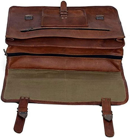 18 Men's Classic Leather Messenger Bag