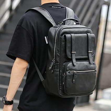 17 Men's Leather Travel Backpack