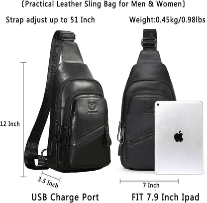 12 Men's Leather Crossbody Chest Bag