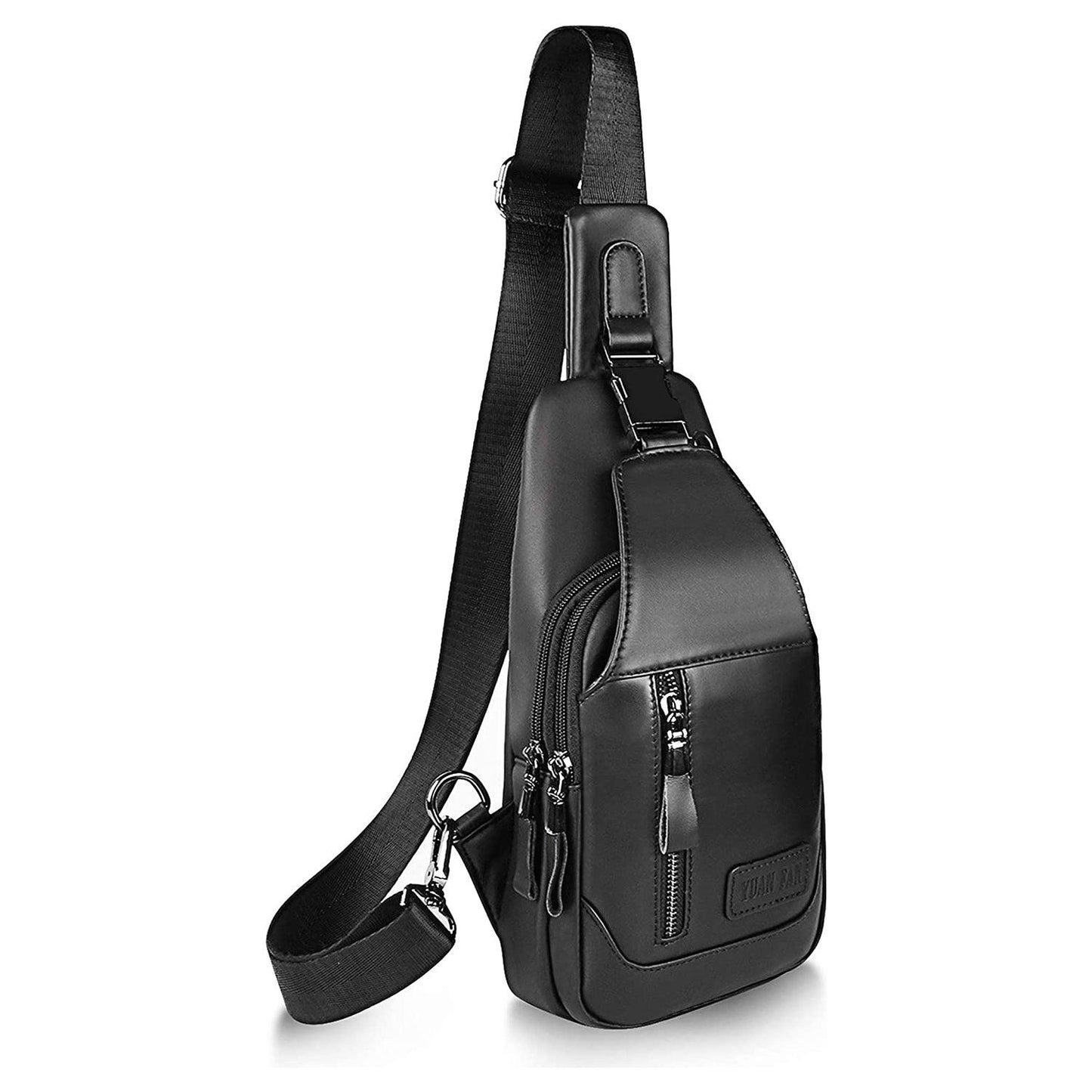 12 Men's Premium Leather Crossbody Sling Bag