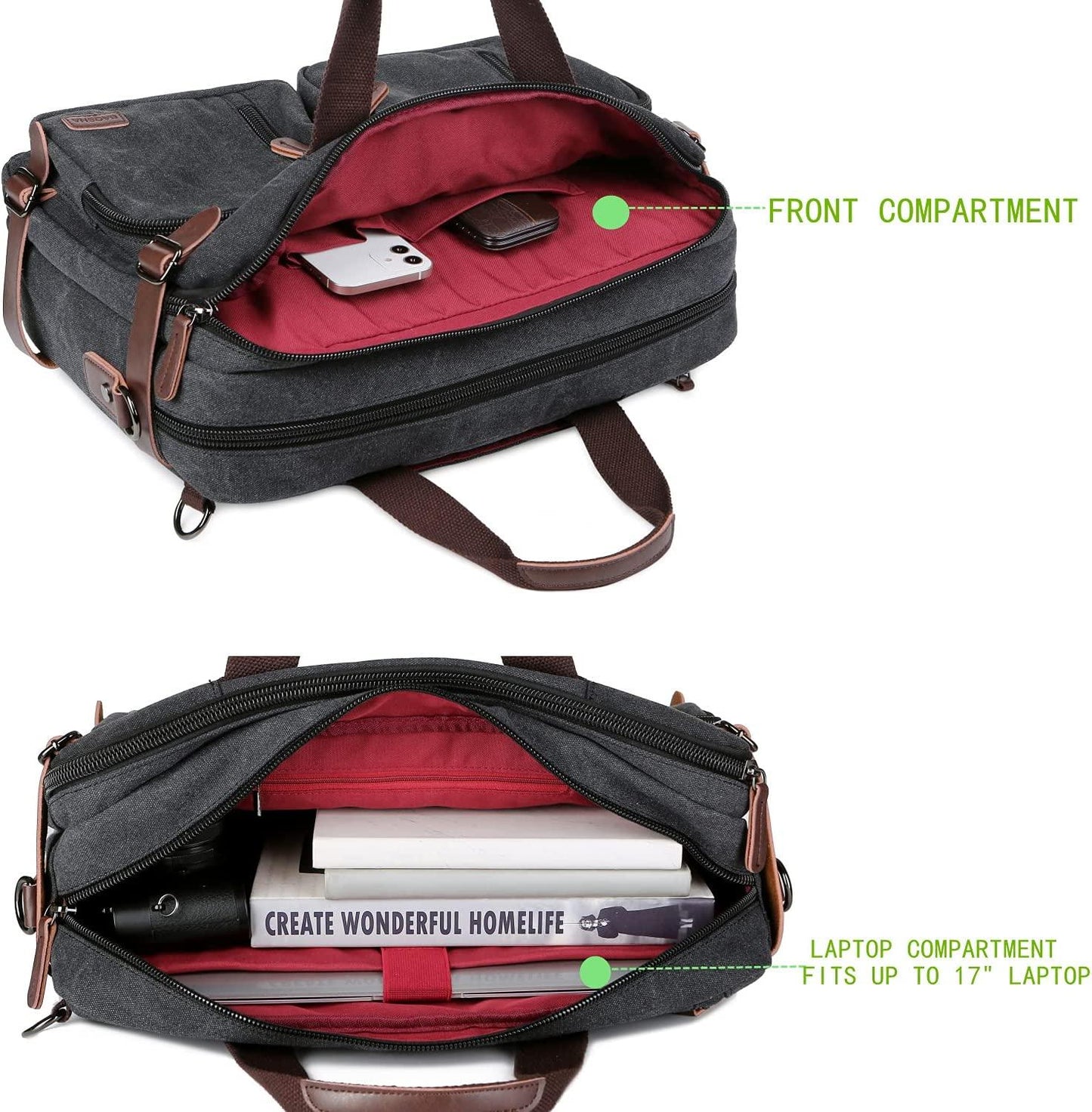 17 Convertible Briefcase Backpack