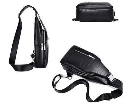 11 Men's Premium Leather Crossbody Sling Bag