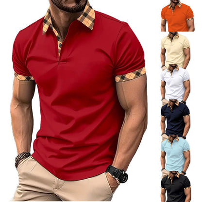 Men's Button Rib Collar Sport Polo Shirt