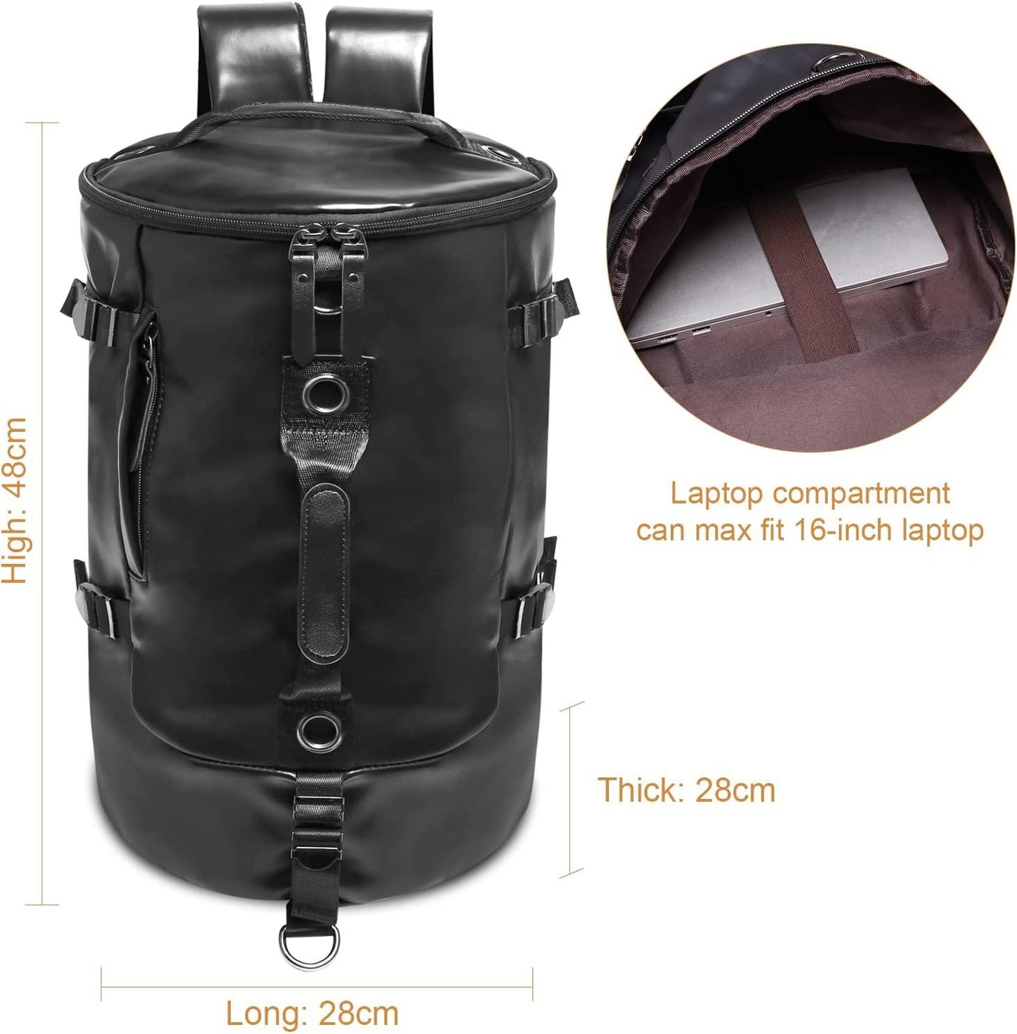 18 Men's Leather Travel Duffel Bag