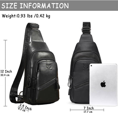 12 Men's Leather Crossbody Chest Bag