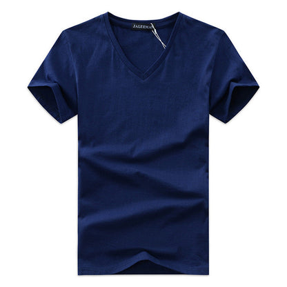 Plus Size Men T-Shirts Summer Casual V-Neck