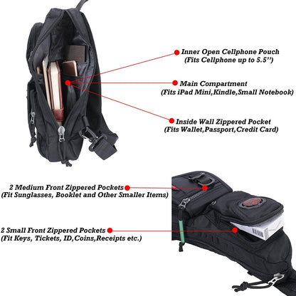 16 Men's Lightweight Anti-Theft Crossbody Sling Bag