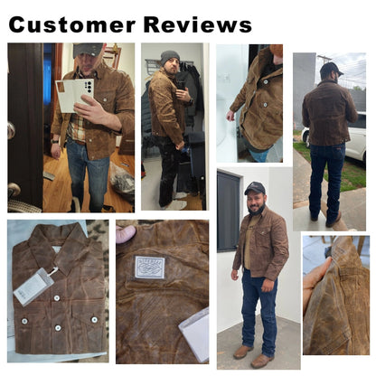 Retro Male Oil Waxed Canvas Coats Cotton Jacket