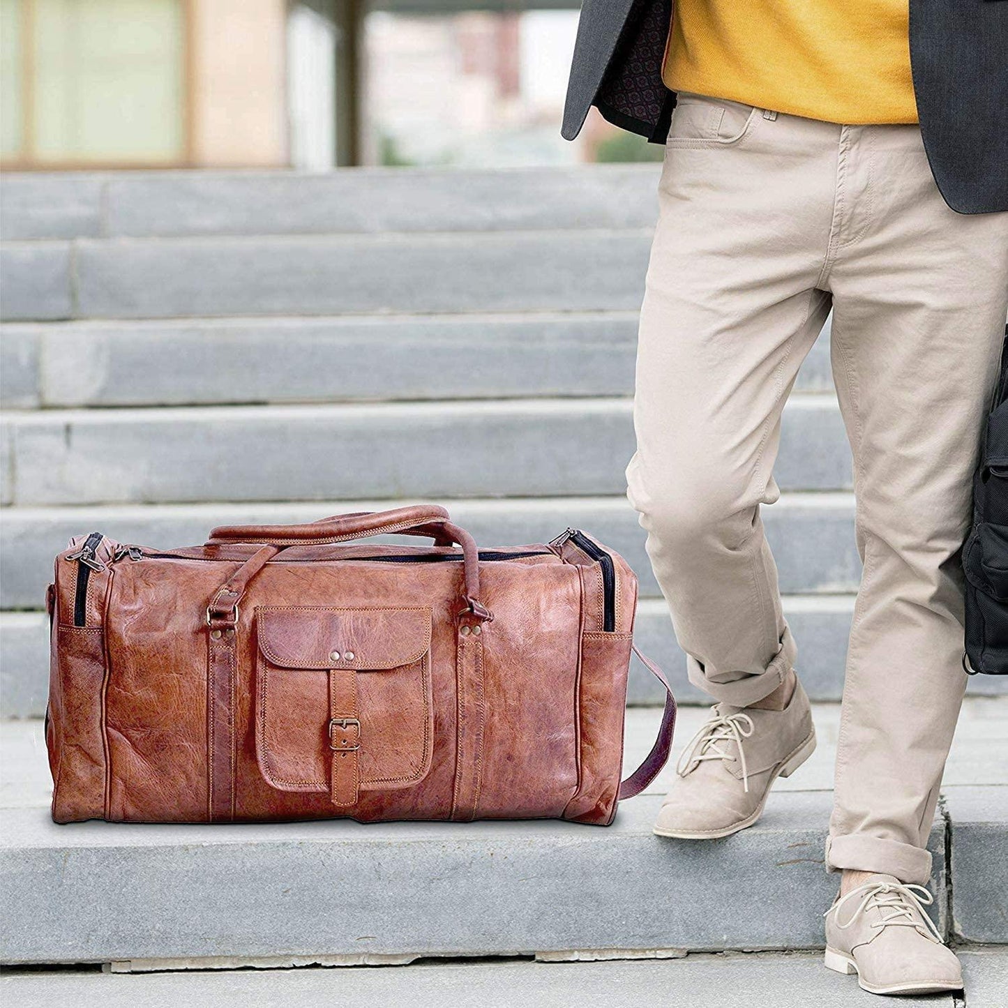 21 Full Grain Leather Duffel Bag