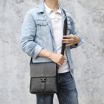 10 Men's Leather Compact Messenger Sling Bag