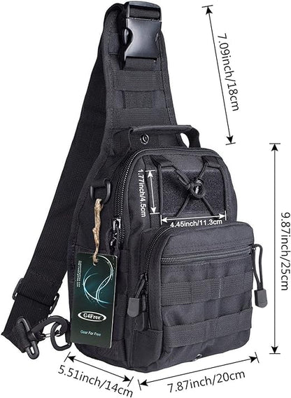 9 Men's MOLLE 4-Way Carrying Tactical Crossbody Sling Bag