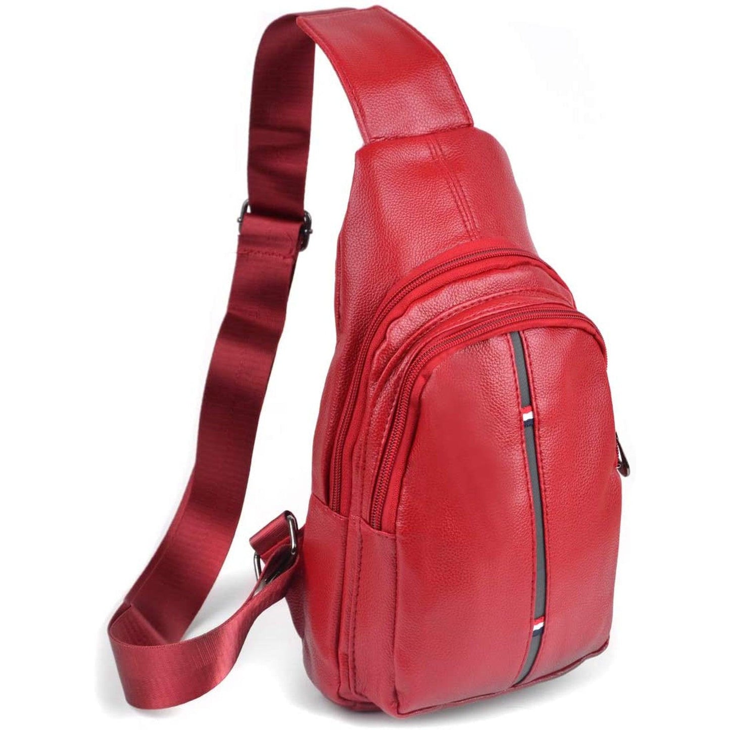 12 Men's Classic Leather Design Crossbody Sling Bag