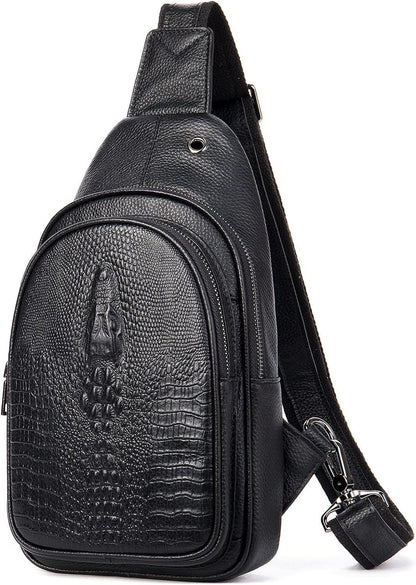 12 Men's Crocodile Leather Sling Bag