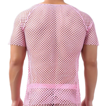 Men's Sexy Mesh See-Through T-Shirts | Short Sleeve O-neck Tees