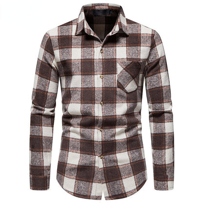 Trend Thick Warm Wool Flannel Casual Long Sleeve Shirt