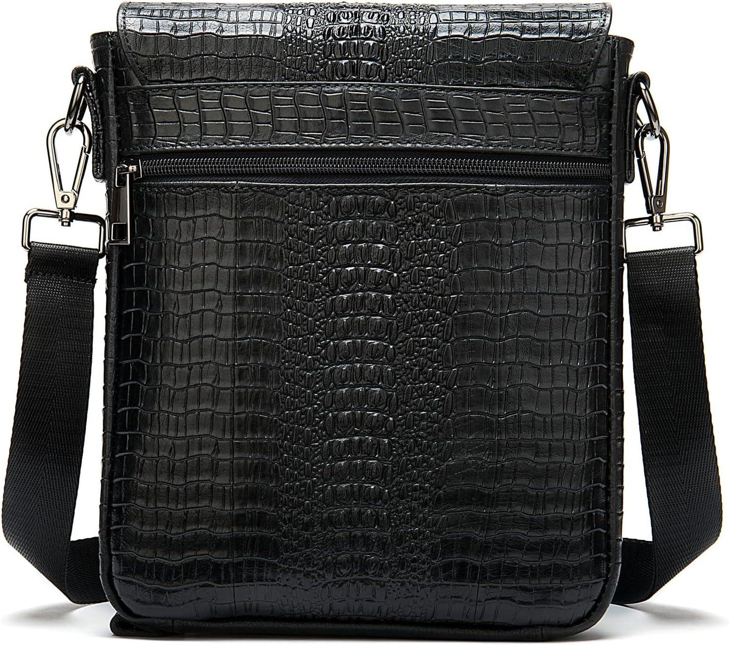 11 Men's Leather Crocodile Embossed Sling Bag