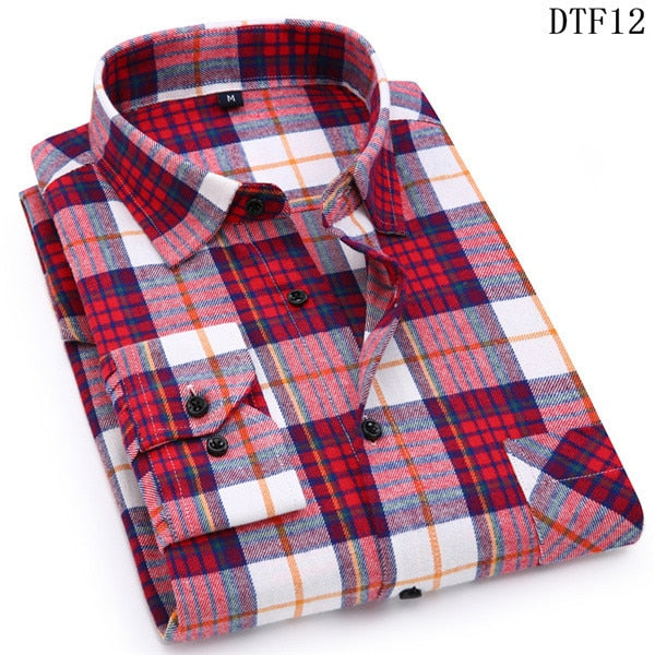 Cotton Plaid Man Shirt