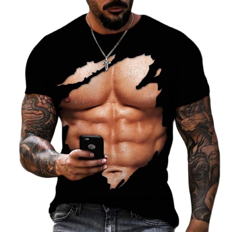 Funny Muscular Patterns 3D Printed Polyester T shirt