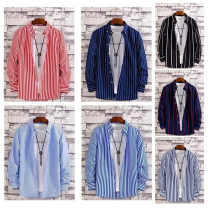 Men's Thin Striped Long-sleeve Shirt