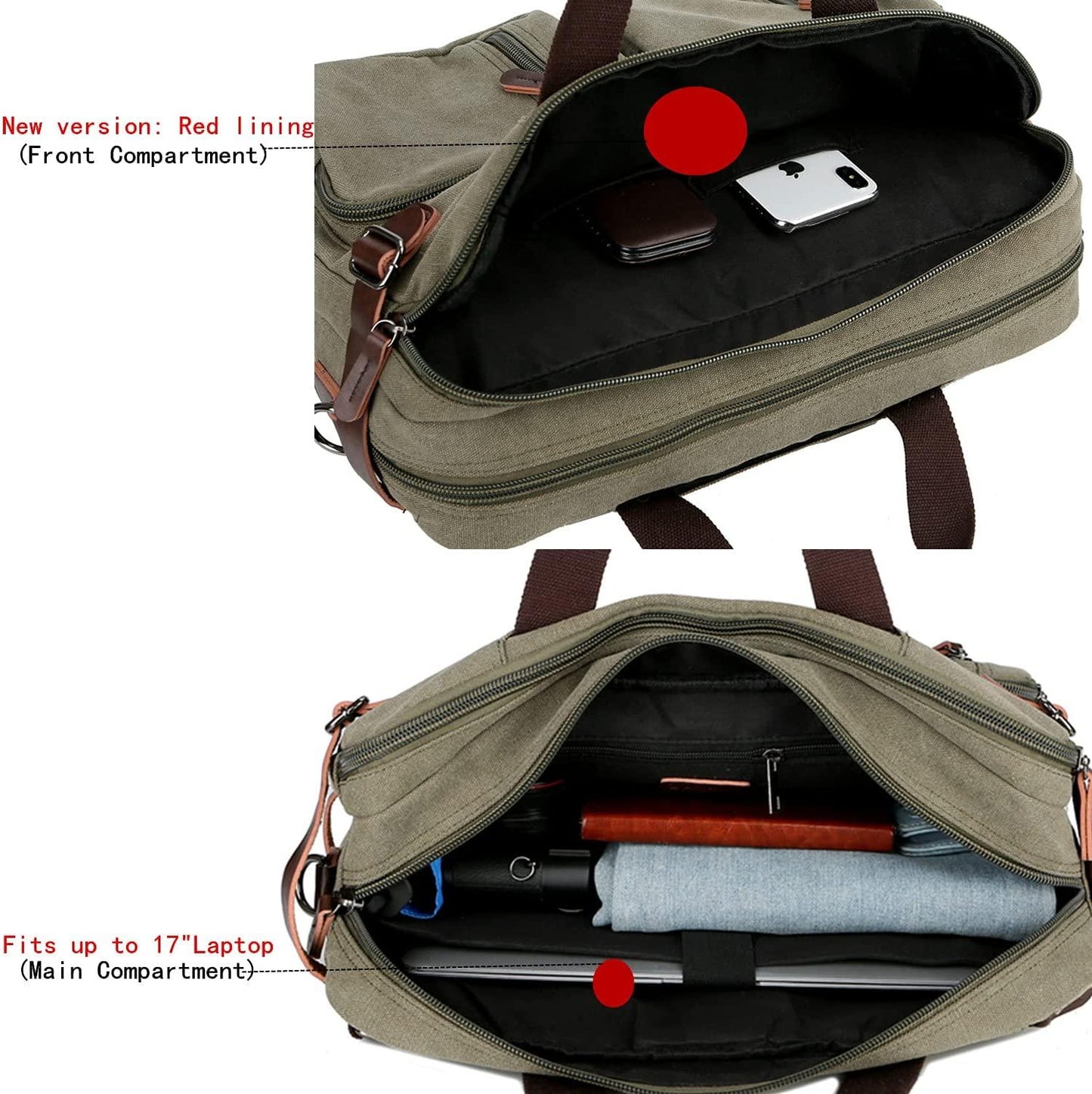 17 Convertible Briefcase Backpack