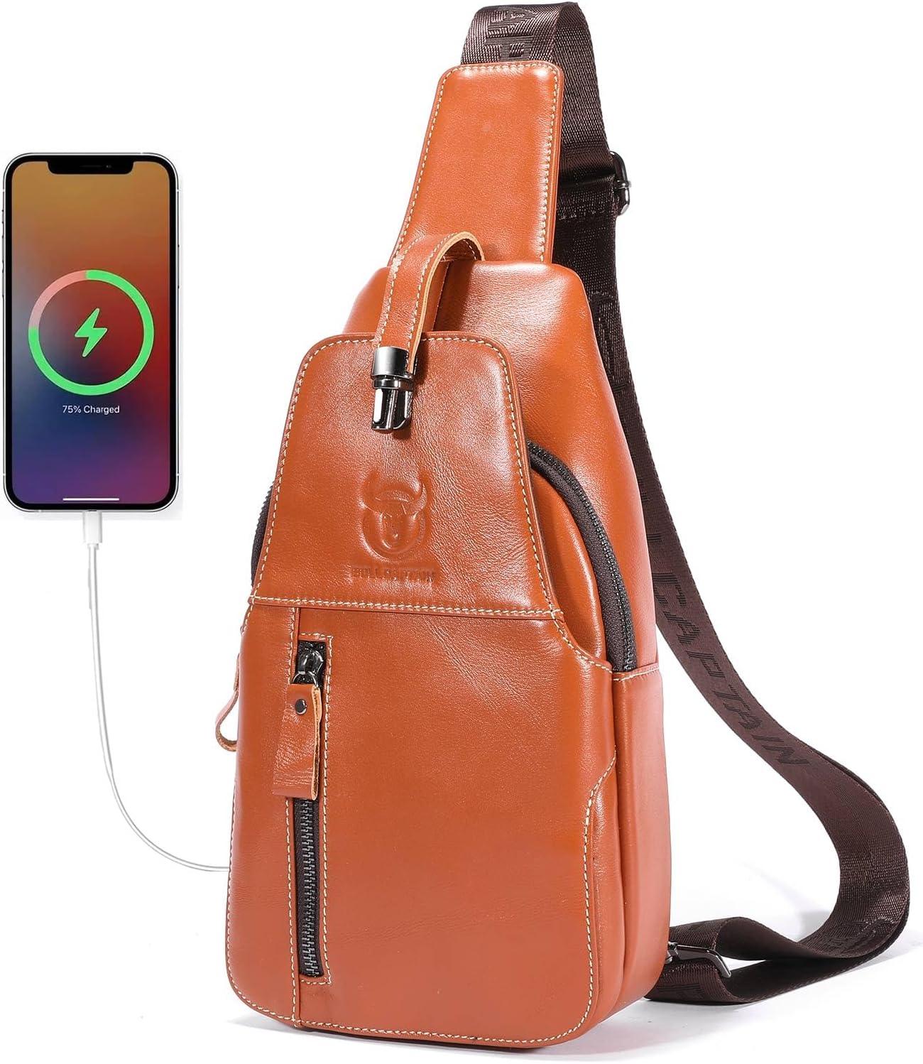 12 Men's Leather Crossbody Sling Bag