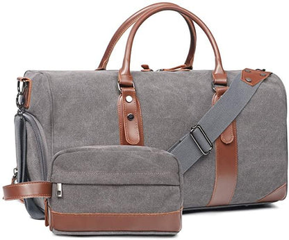 21 Canvas Travel Duffel Bag with Shoe Compartment