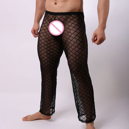 Men Sexy See Through Short Top Breathable Trousers