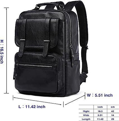 17 Men's Leather Travel Backpack