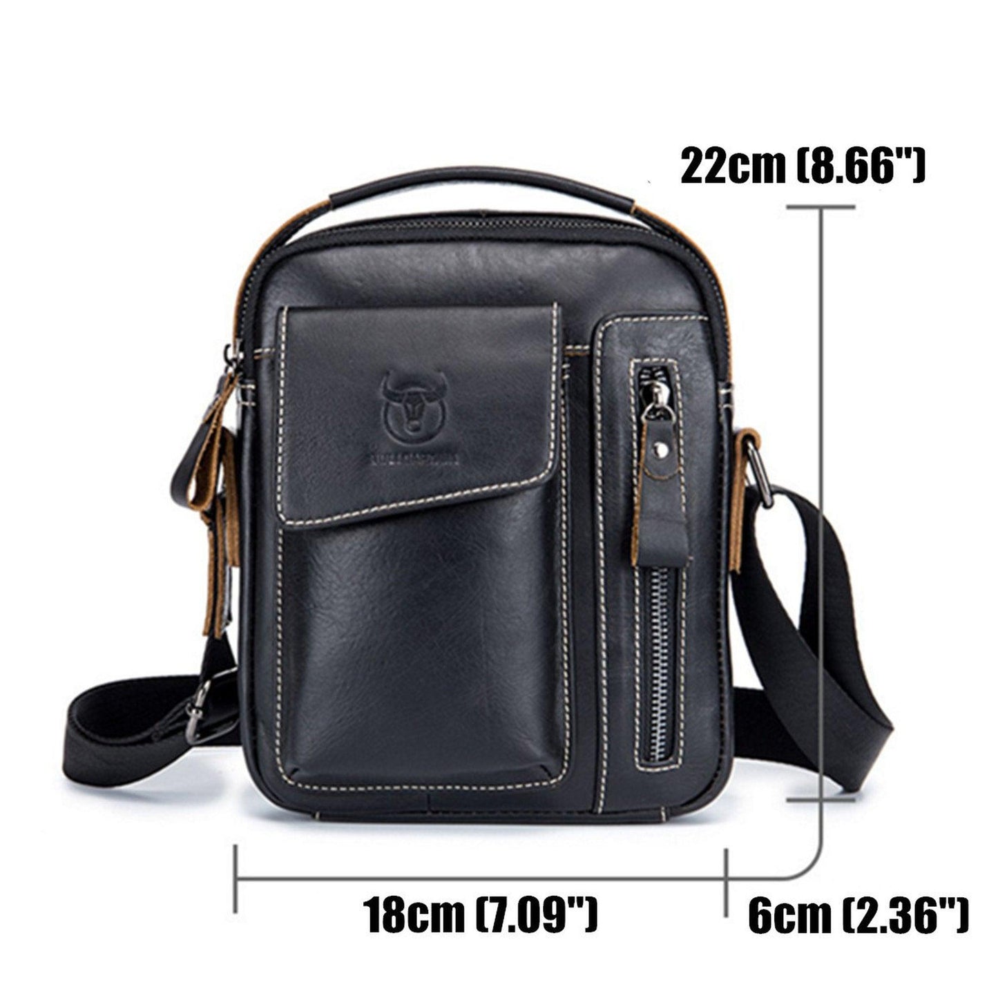 8 Men's Compact Genuine Leather Crossbody Sling Bag