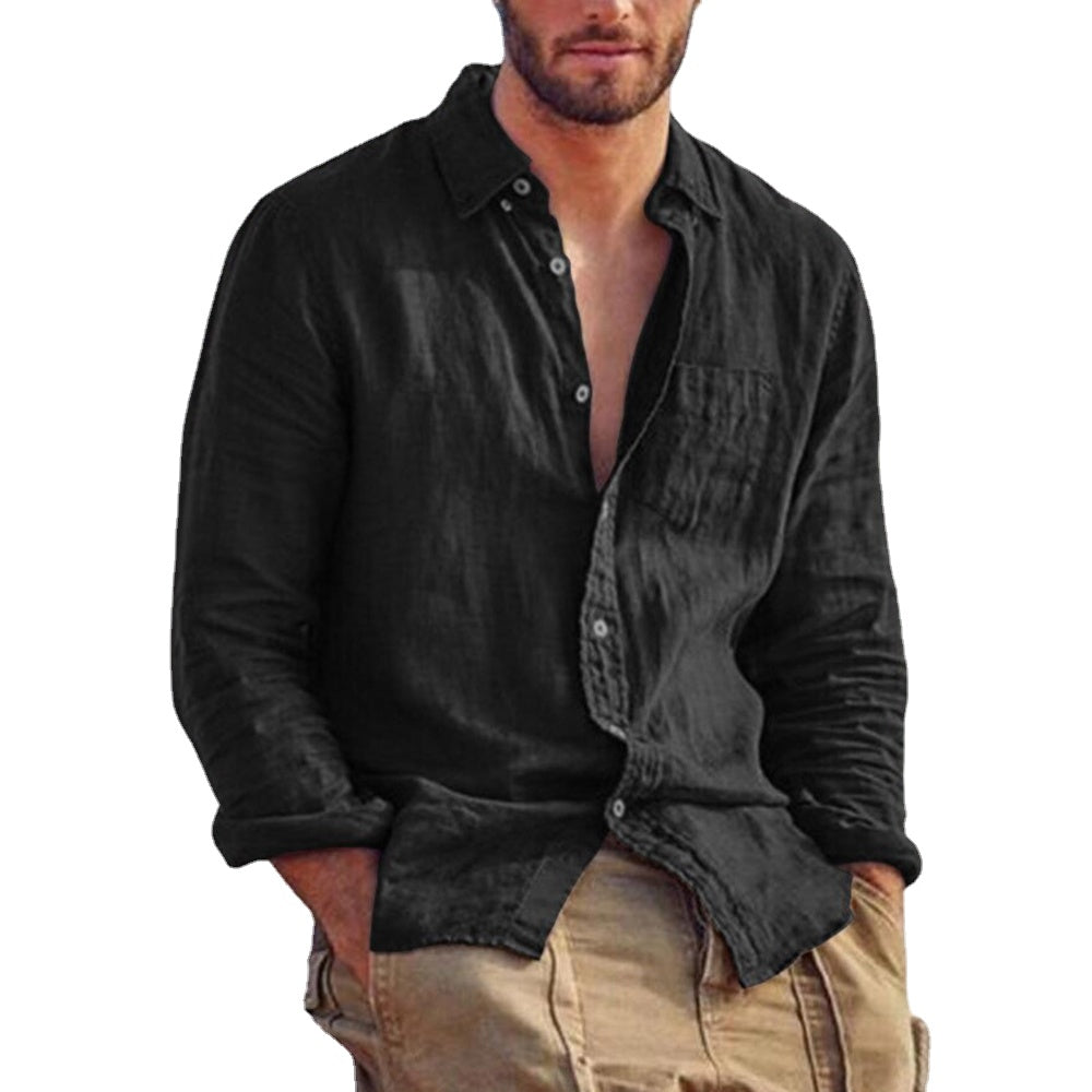 Men Shirts Loose Cotton Linen