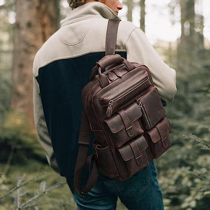 17 Men's Genuine Leather Backpack