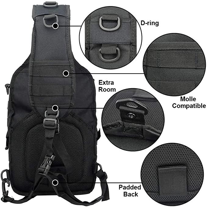 14 Men's MOLLE Tactical Armor Crossbody Sling Bag