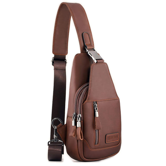 12 Men's Luxury Leather Chest Sling Bag