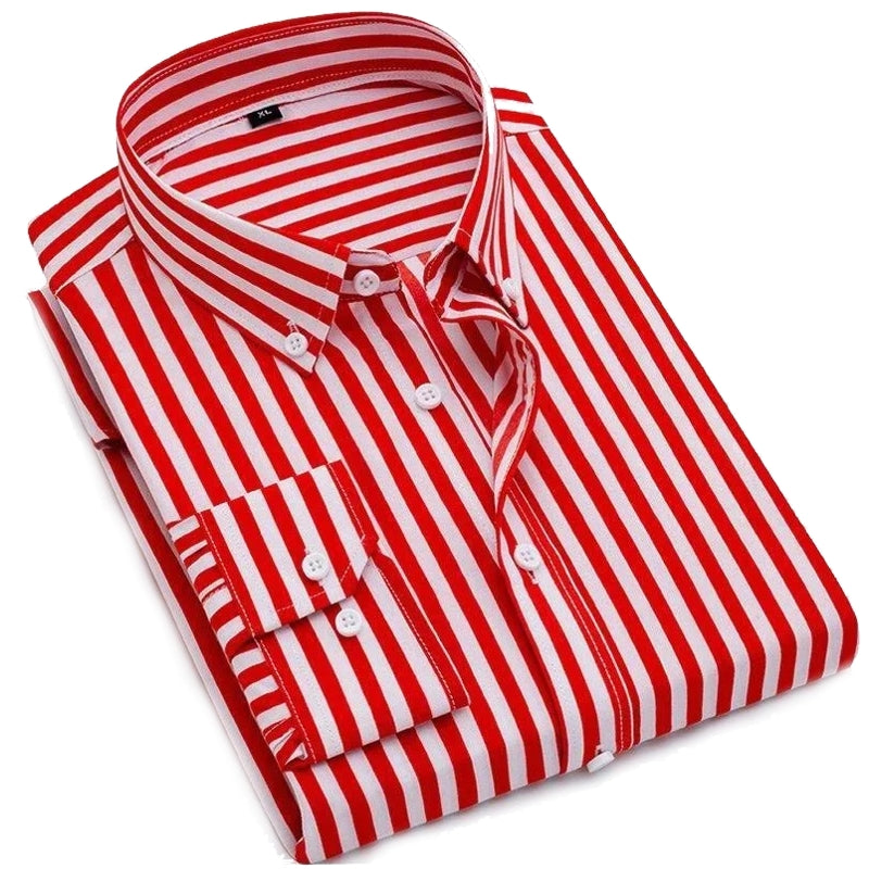 Men's Thin Striped Long-sleeve Shirt