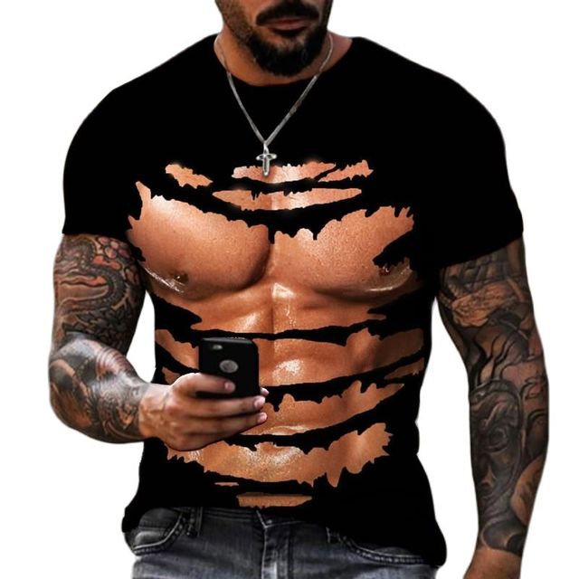 Funny Muscular Patterns 3D Printed Polyester T shirt