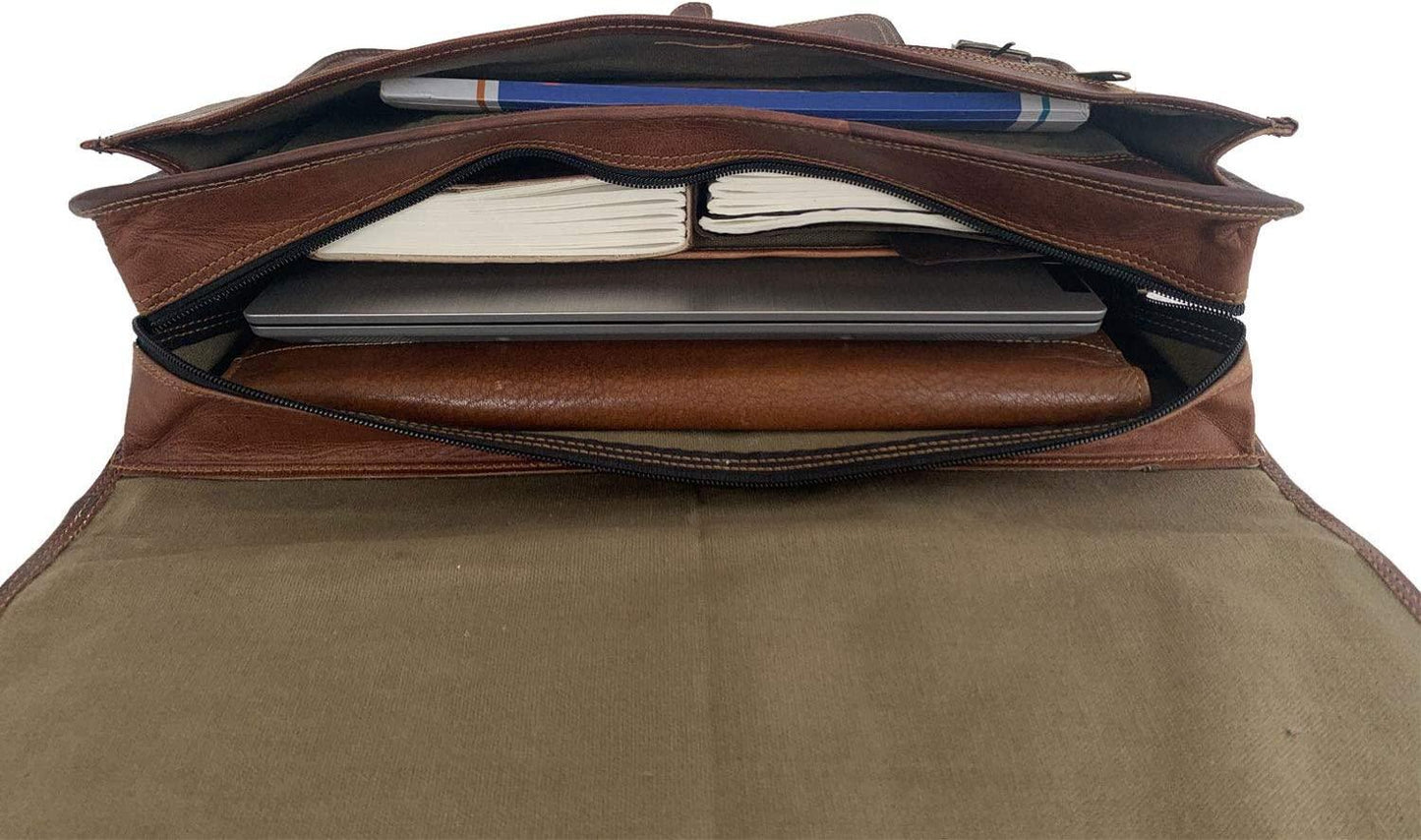 18 Men's Classic Leather Messenger Bag