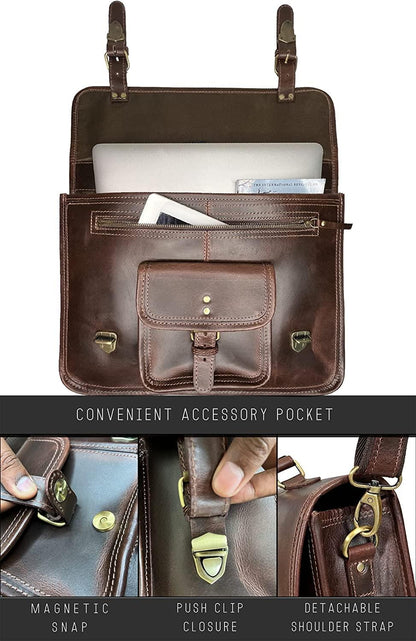 16 Men's Leather Satchel Messenger Bag