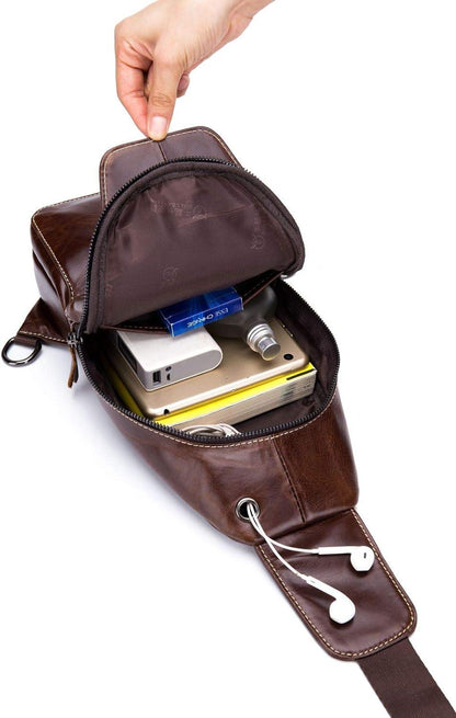 11 Men's Leather Business Crossbody Sling Bag