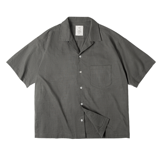 Cuban Collar Linen Shirt Man Japanese Retro Loose Male Clothing