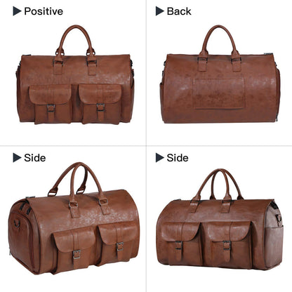 22 Men's Classic Leather Duffel Bag