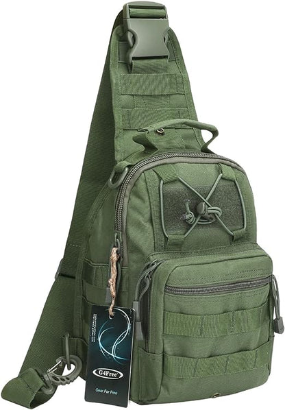 9 Men's MOLLE 4-Way Carrying Tactical Crossbody Sling Bag