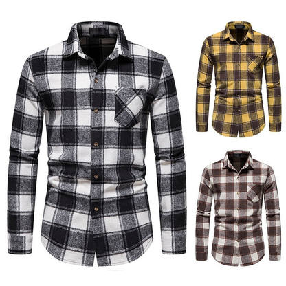 Trend Thick Warm Wool Flannel Casual Long Sleeve Shirt