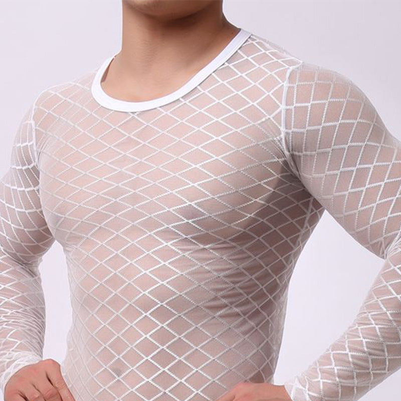 Men Sexy See Through Short Top Breathable Trousers