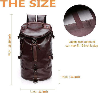 18 Men's Leather Travel Duffel Bag