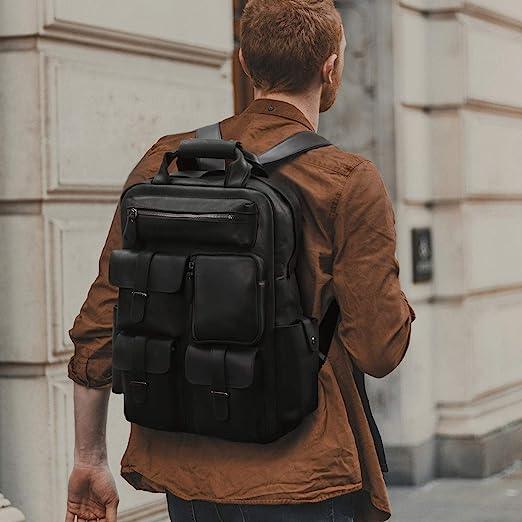 17 Men's Genuine Leather Backpack