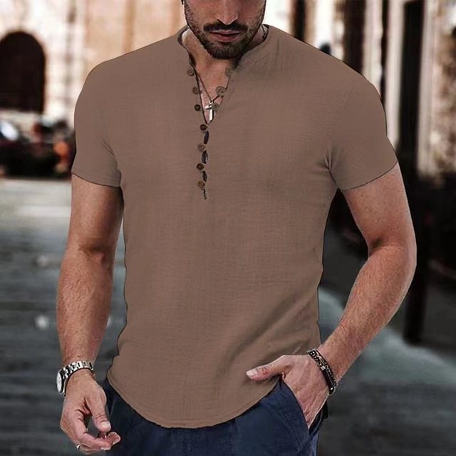 Cotton Linen Shirt Men Casual Clothes