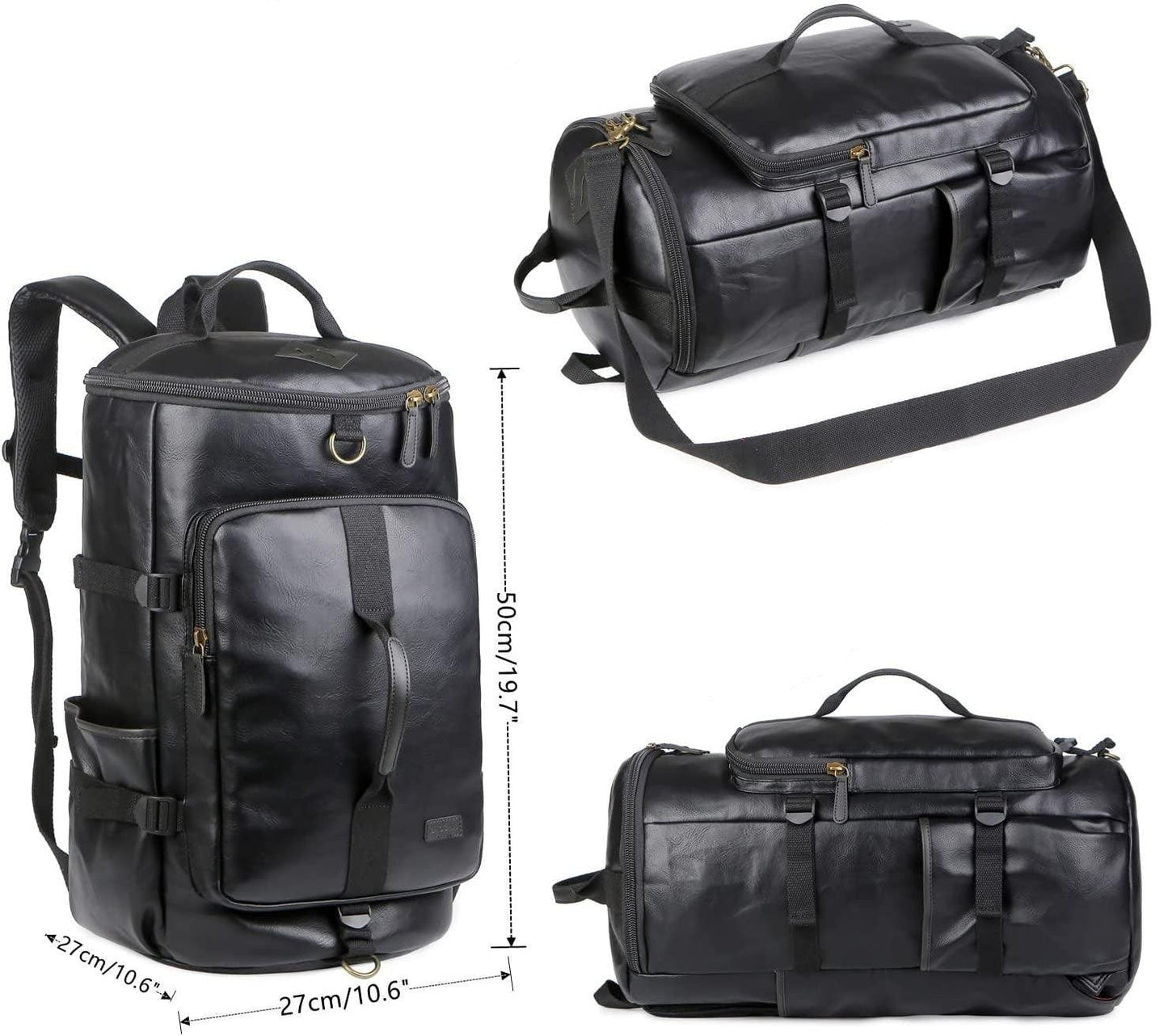 20 Men's Versatile Leather Duffel Bag