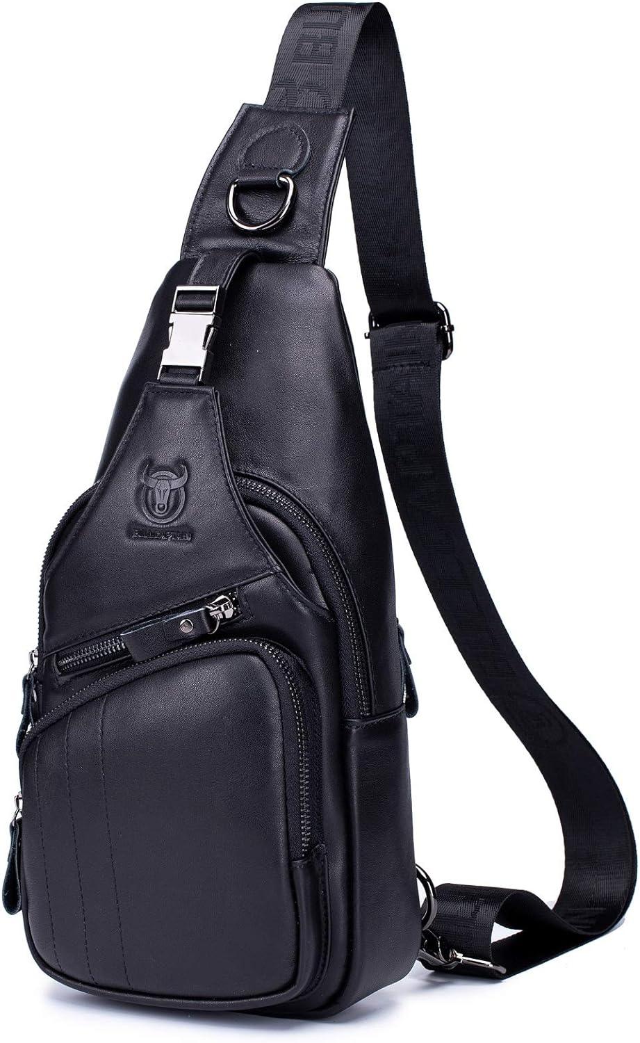 12 Men's Leather Crossbody Chest Bag