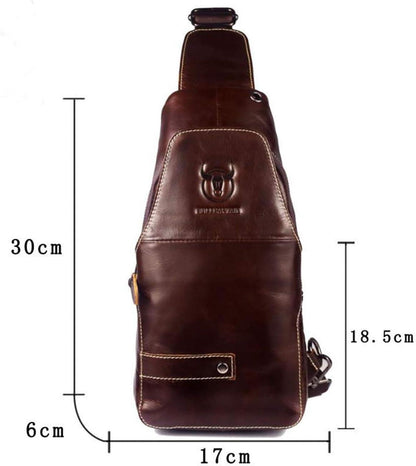 11 Men's Leather Business Crossbody Sling Bag