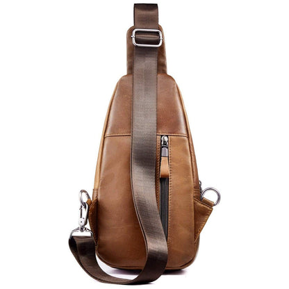 12 Men's Premium Leather Crossbody Sling Bag